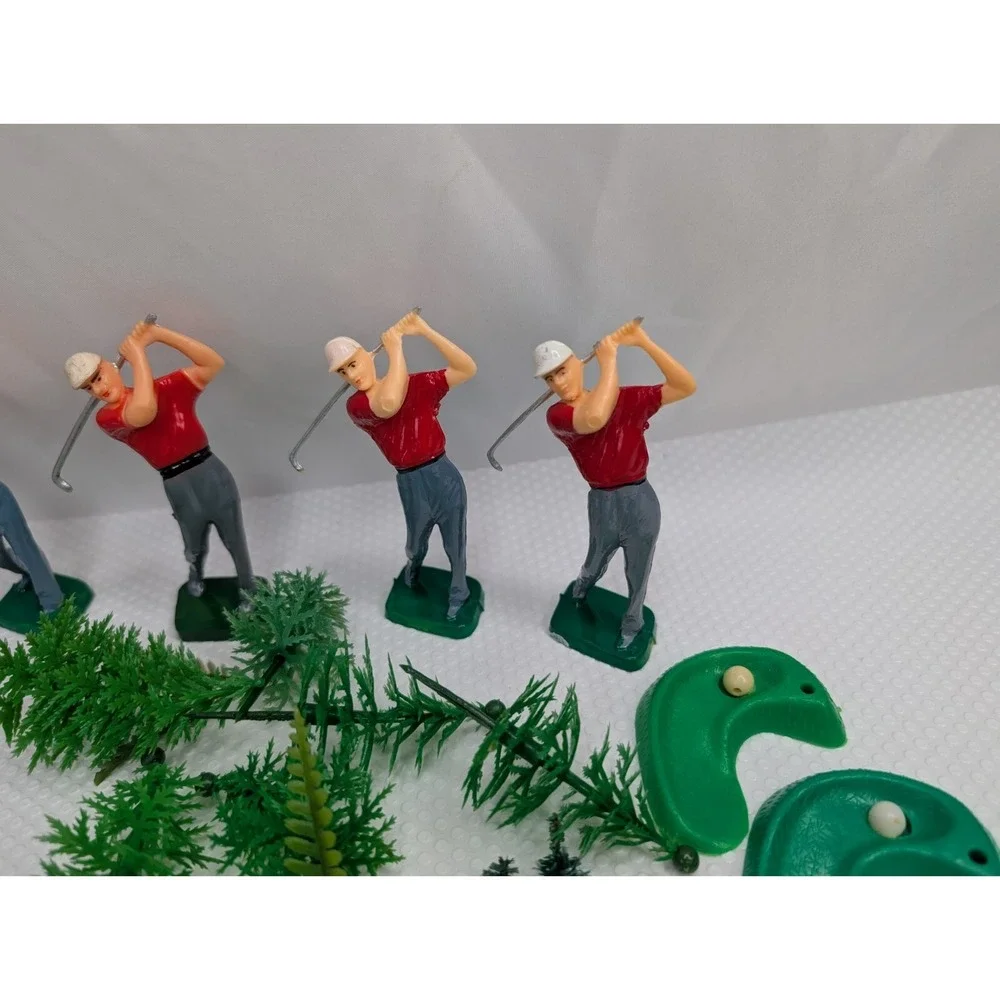 Plastic Golfer Golf Clubs Flags Greens Vintage Lot Cake Toppers